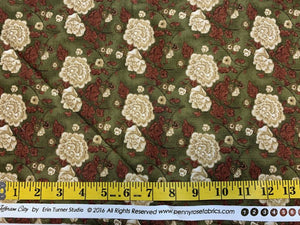 Jefferson City - Beige roses on Green 318